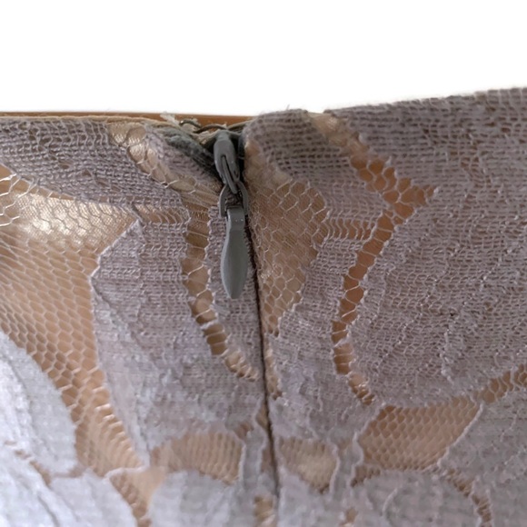 Mikarose 1940s Style Modest Dress Renee Gold & Grey Lace XS - Picture 10 of 13